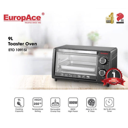 EuropAce 9L Toaster Oven ETO 1091SI