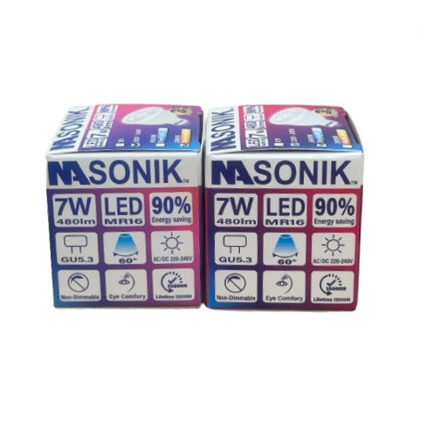 Nasonik LED Spot LV MR16 7W PLU 15005 (Daylight 6500K / Warm White 3000K)