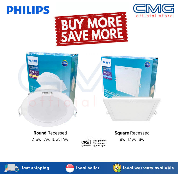 *WHOLESALE PRICE* Philips Eridani LED Recessed Downlight | Round 3.5w/7w/10w/14w | Square 9w/13w/16w