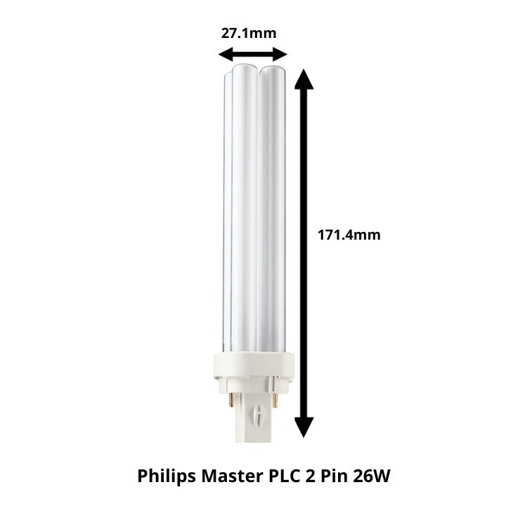 Philips Master PLC / PL-C 2Pin 10w/13w/18w/26w (Cool Daylight 65K/Cool White 40K/Warm White 30K)