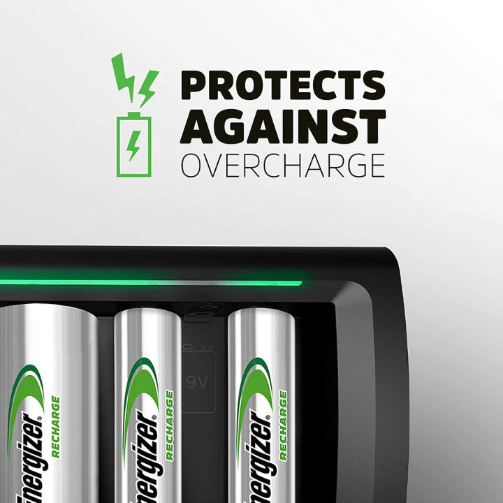 Energizer ACCU Recharge Universal Charger (No Cell) For AA/AAA/C/D/9V Rechargeable Batteries