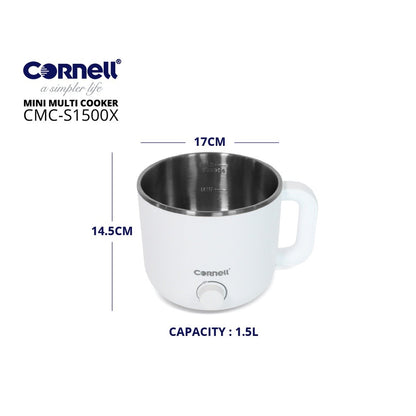 Cornell 1.5L Mini Multi-Cooker Personal Steamboat Noodle Cooker CMC-S1500X