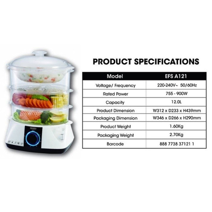 EuropAce Food Steamer EFS A121