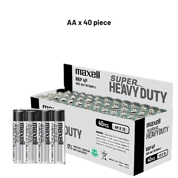 Maxell Super Heavy Duty Zinc AA/ AAA Battery (40 pcs per box) - R6P 4P / R03 4P