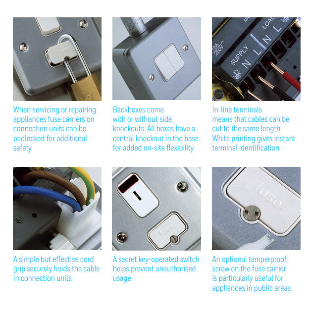 MK Metalclad K-Series 13A Shuttered Heavy Duty Metal Sockets | 1 Gang/ 2 Gang Double Pole Sockets with Box