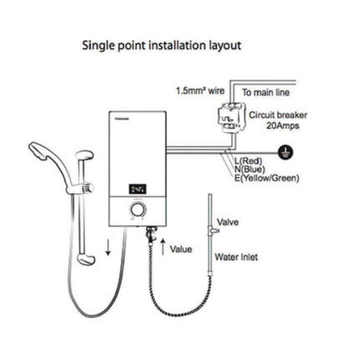 Toshiba Instant Electric Water Heater | DSK33ES5SB/DSK33ES5SW