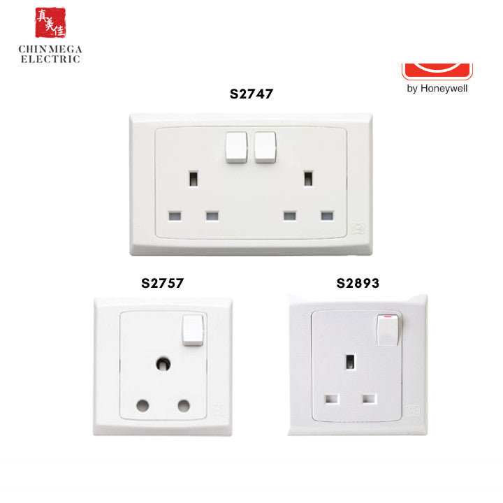 MK Slimline Plus Wide Rocker Single/Double 10A/20A Socket (White)