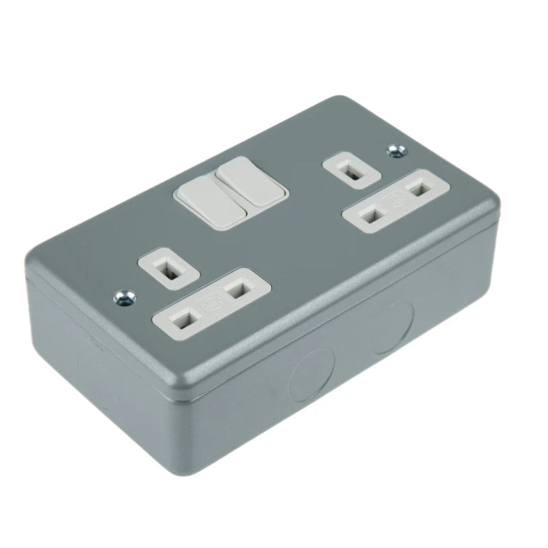 MK Metalclad K-Series 13A Shuttered Heavy Duty Metal Sockets | 1 Gang/ 2 Gang Double Pole Sockets with Box