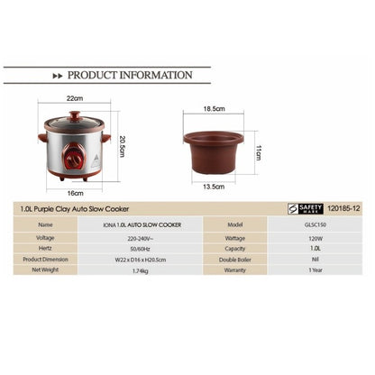 Iona 1L Slow Cooker GLSC150