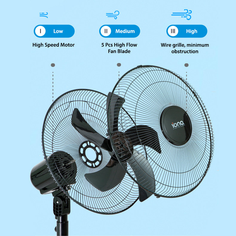 Iona 16" Adjustable Electric Tatami Stand Fan | GLSF 169