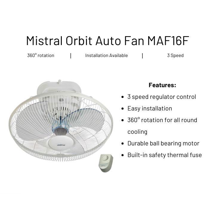 Mistral 16" Orbit/Auto Fan (White) | MAF16F