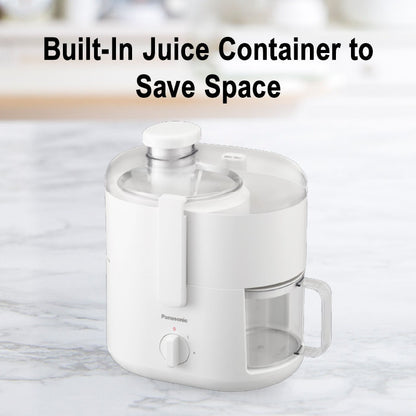 Panasonic Centrifugal Compact Juicer MJ-CS100WSP // Full Metal Spinner, Built-In Juice Cup, 2 Speed Control