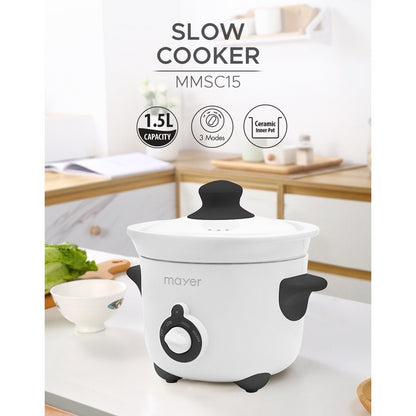 Mayer 1.5L Slow Cooker MMSC15 (Black/ Pink)