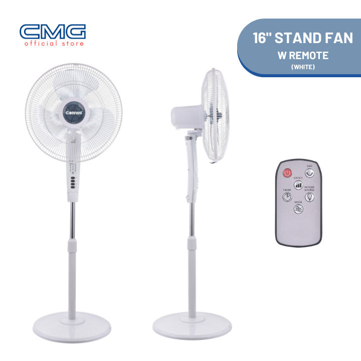 Cornell 16" Stand Fan W/Remote Control (CFNS40TRC) - White