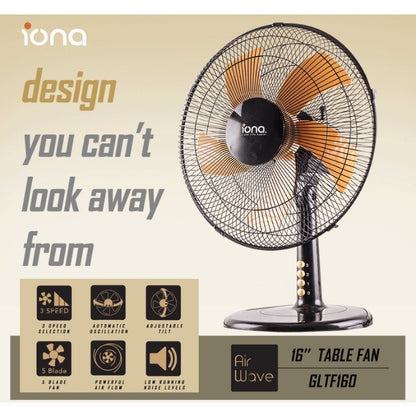 Iona 16" Electric Table Fan GLTF160