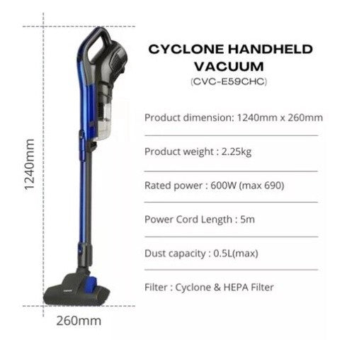 Cornell 600W Wired Cyclone Handheld Vacuum CVC-E59CHC