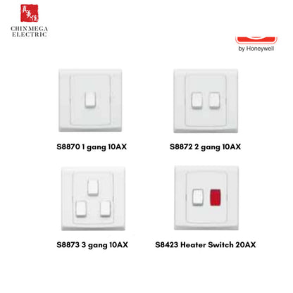 MK Slimline Plus 1/2/3 Gang 10AX/20AX Switch (White)