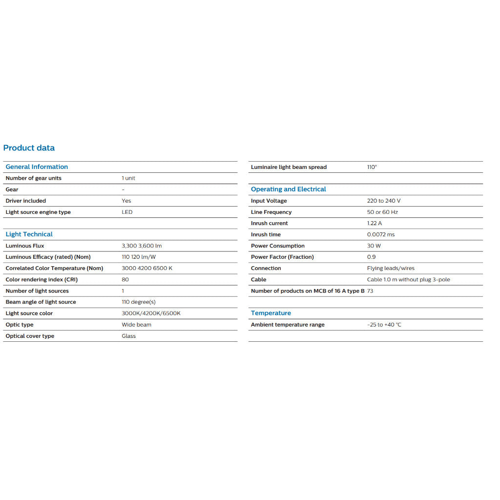 Philips CCT Selectable Floodlight 30w Tricolor in One (Warm White/ Neutral White/ Cool Daylight)