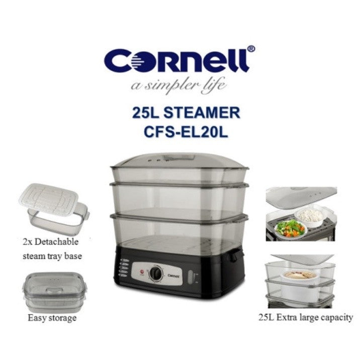 Cornell 25L 3 tier Food Steamer CFS-EL20L