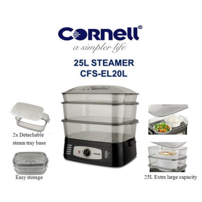 Cornell 25L 3 tier Food Steamer CFS-EL20L