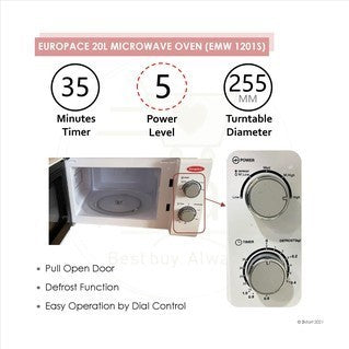 EuropAce 20L Microwave Oven EMW 1201S