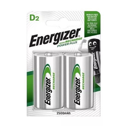 ENERGIZER Power Plus HR20 C/D Size 2500mAh BL2 Rechargeable Battery