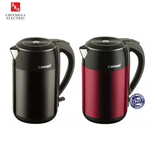 Cornell 1.8L Cool Touch Double Wall Kettle CJK-P182SSB (Black) / CJK-P188SSB (Wine Red)