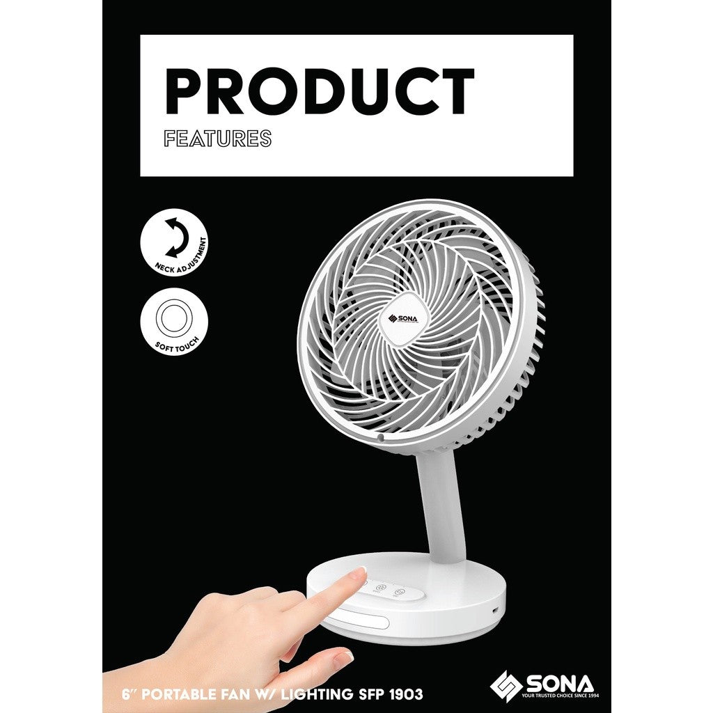 SONA 6” Portable Fan SFP1903