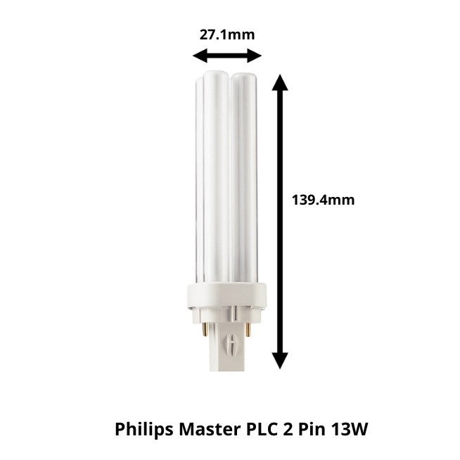 Philips Master PLC / PL-C 2Pin 10w/13w/18w/26w (Cool Daylight 65K/Cool White 40K/Warm White 30K)