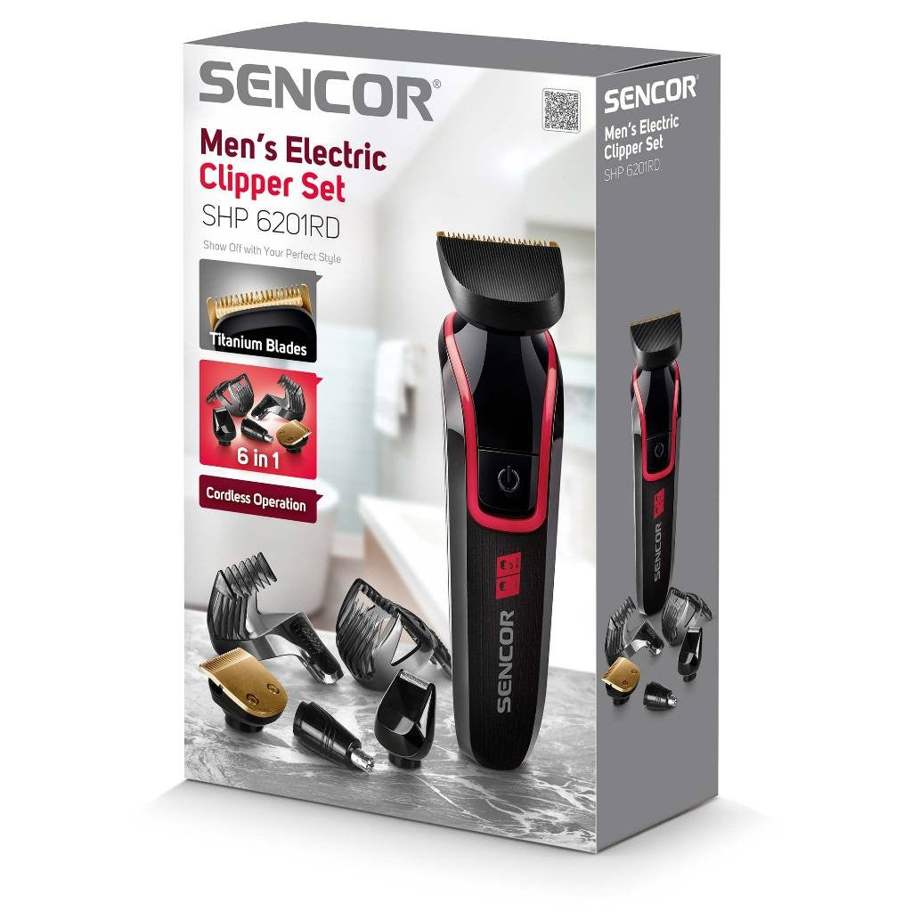 Sencor Men's Electric Multipurpose Cordless Hair Clipper Set SHP 6201RD