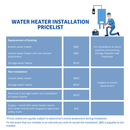 Mistral MSH88P DC Pump Water Heater with Rain Shower Attachment and Column