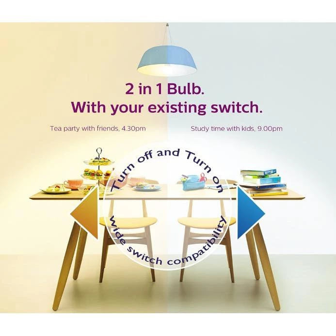 Philips LED A60 E27 Scene Switch Bulb // 2 Color in 1 Bulb & 3 Light in 1 Bulb