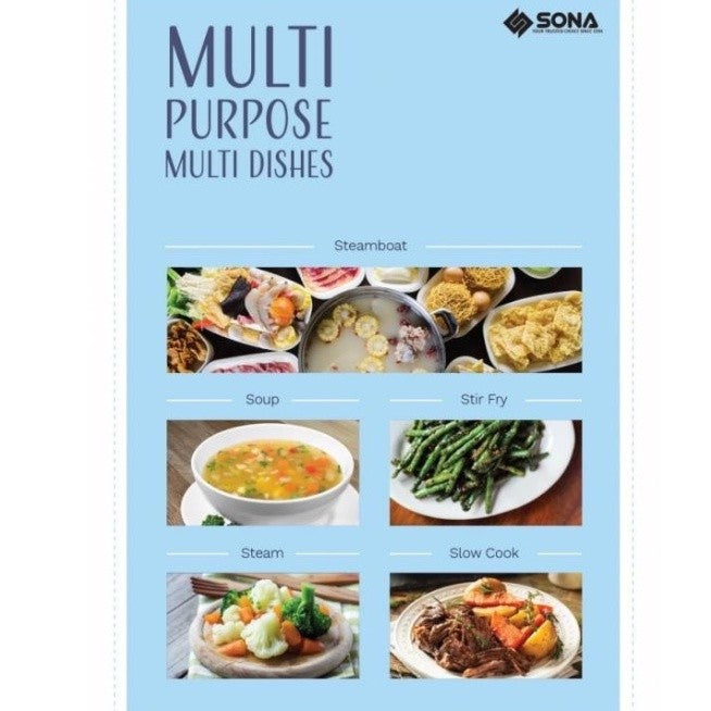 Sona 1.8L Steamboat Multi-Purpose Cooker SMP 2318