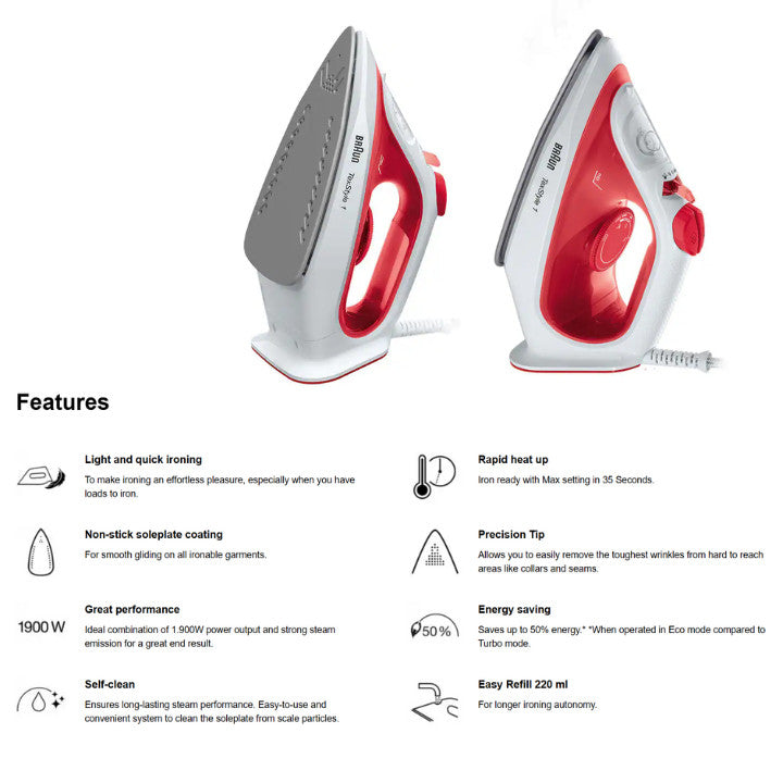 TexStyle 1 Steam Iron SI 1040 Green/white | SI 1019 Red/white