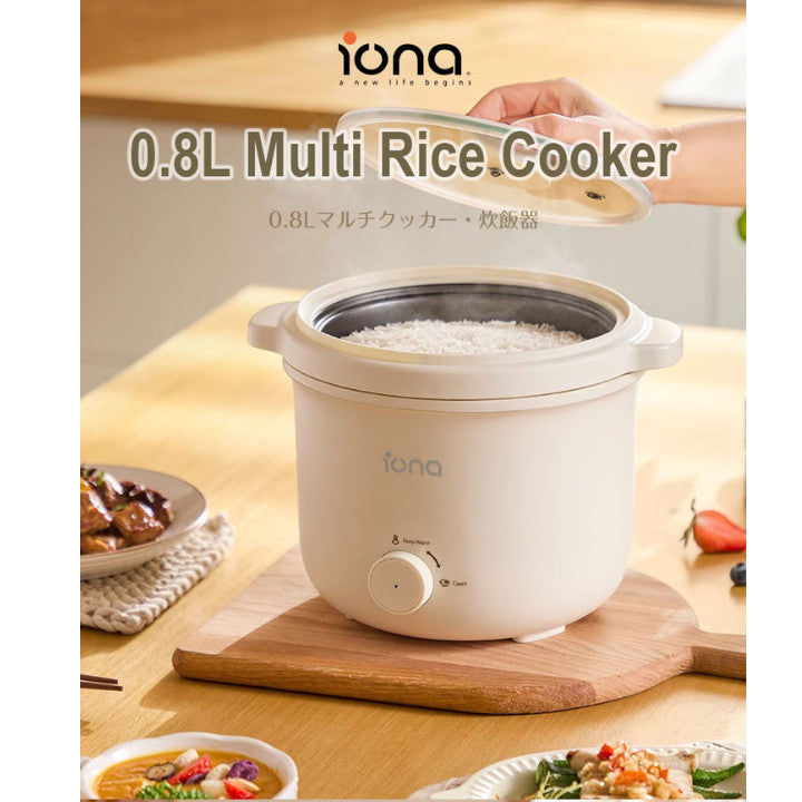 IONA 0.8L Multi Cooker / Rice Cooker with Steamer | GLRC086-White