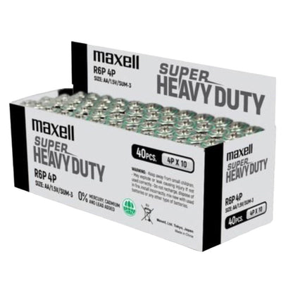 Maxell Super Heavy Duty Zinc AA/ AAA Battery (40 pcs per box) - R6P 4P / R03 4P