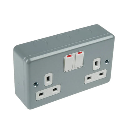 MK Metalclad K-Series 13A Shuttered Heavy Duty Metal Sockets | 1 Gang/ 2 Gang Double Pole Sockets with Box