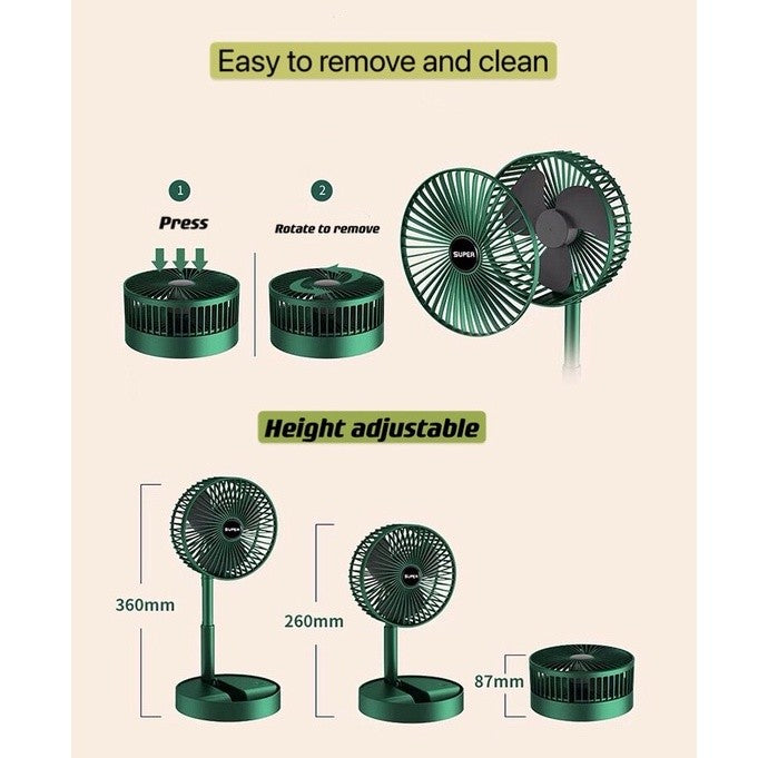 USB Rechargeable Handheld Portable Desk Fan