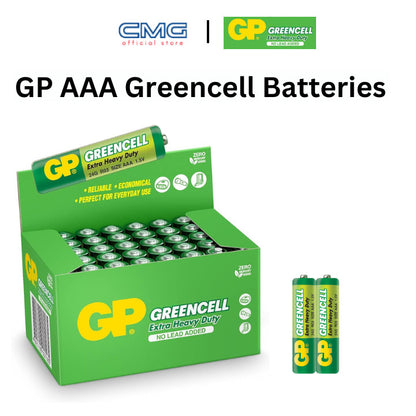 GP AA/AAA Greencell Batteries Carbon Zinc Battery (Value box of 40)