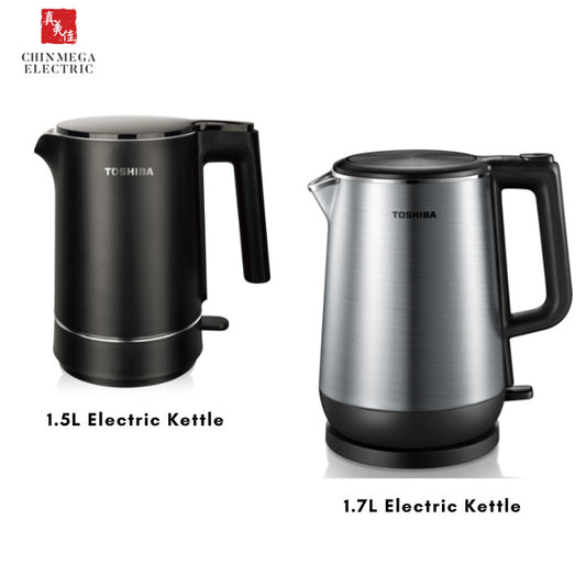 Toshiba 1.5L / 1.7L Double Wall Electric Kettle | KT-15DRRS / KT-17DRRS