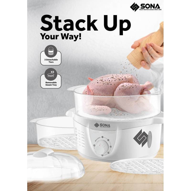 Sona 9.0L (3 Tier) Electric Steamer SSR2046