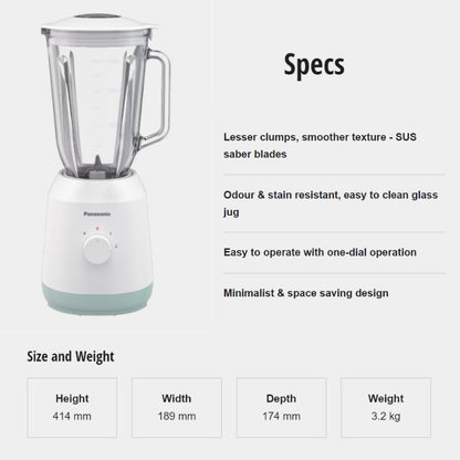 Panasonic 1.5L Glass Blender With Dry Mill | MX-EX1561