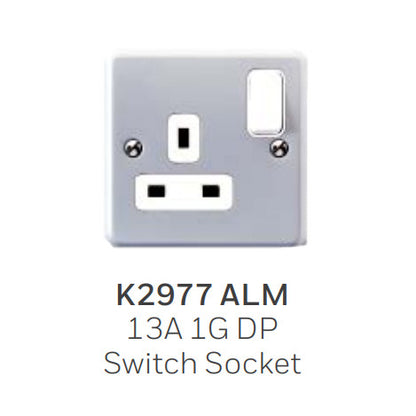 MK Metalclad K-Series 13A Shuttered Heavy Duty Metal Sockets | 1 Gang/ 2 Gang Double Pole Sockets with Box