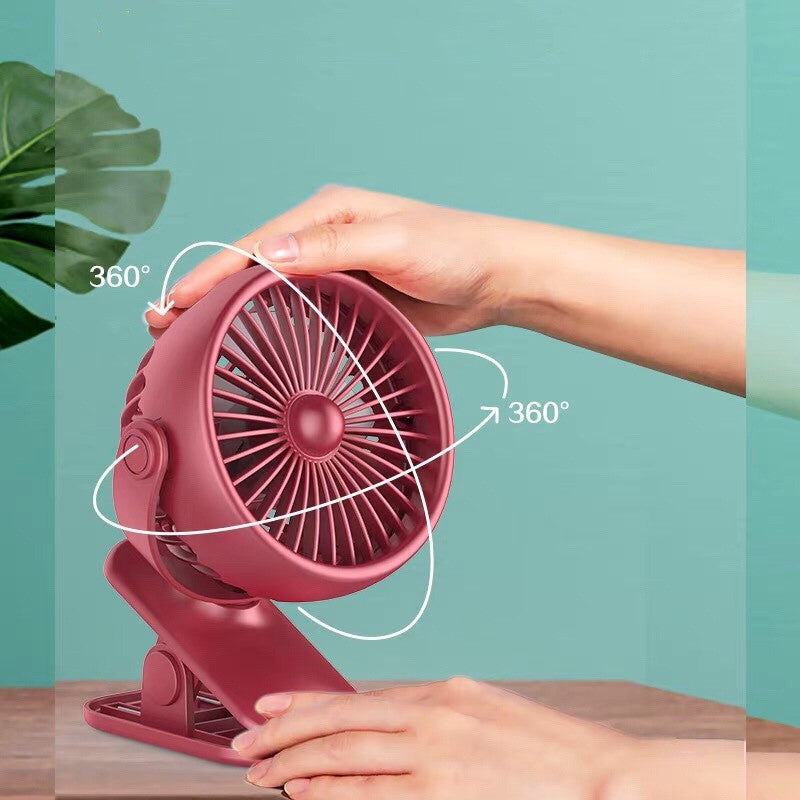 Rechargeable Mini Portable Desk Fan with LED light