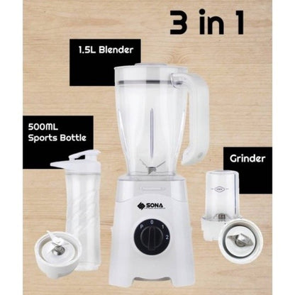 Sona 1.5L 3-In-1 Blender SB 3021 / Sona 1.5L 2-In-1 Blender SB 3022