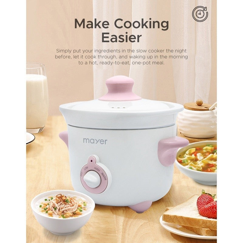 Mayer 1.5L Slow Cooker MMSC15 (Black/ Pink)