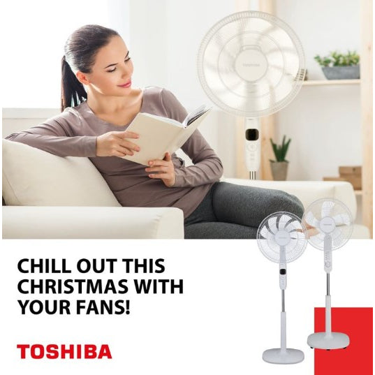 Toshiba AC/DC 16" Stand Fan with Timer and Remote (F-LSA10(W)SG / F-LSD10(W)SG)