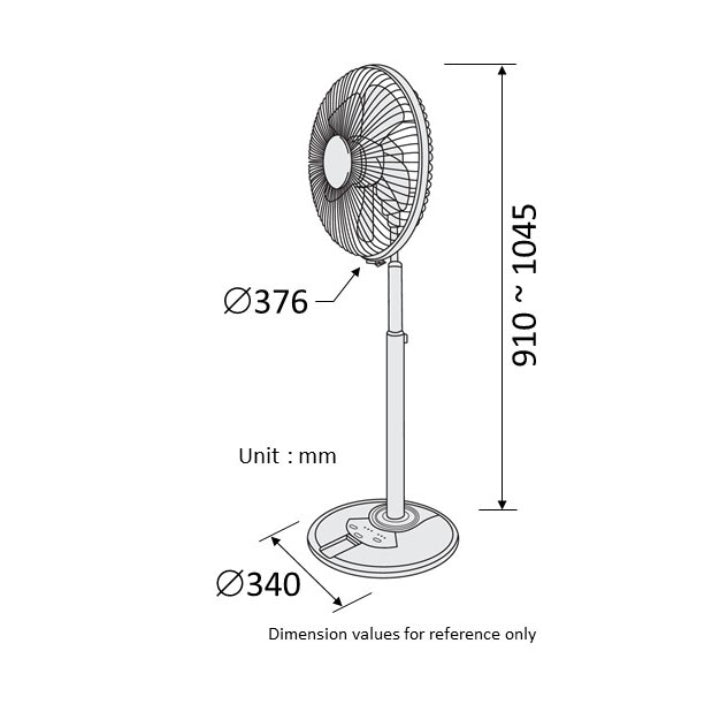 KDK 12" Stand Fan with 4 hr Timer and Remote Control N30NH