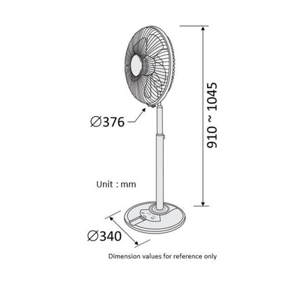 KDK 12" Stand Fan with 4 hr Timer and Remote Control N30NH