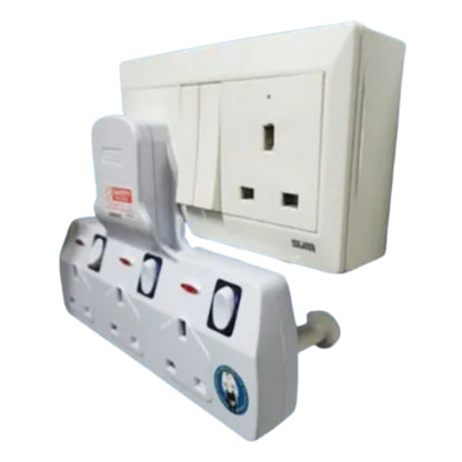 SUM 3 Way T-Adaptor Socket Plug Extension with Neon & Switch TS333N 13A, 250V, 50/60Hz (Singapore Safety Mark)